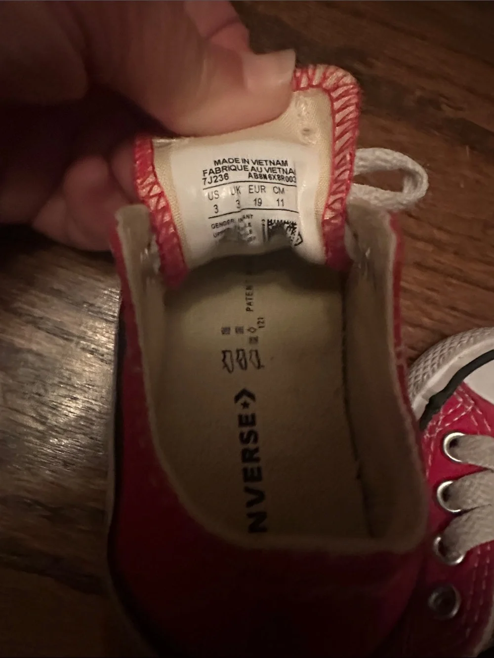 Converse Kids Red Canvas Low-Top Sneakers